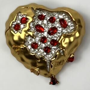 Salvador Dalí Joies Pomegranate Heart Brooch 2001 Official Repro MISSING STONES